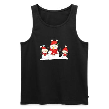 Christmas snowmen. - Débardeur bio Premium Homme - noir - Devant - Michal (187cm)