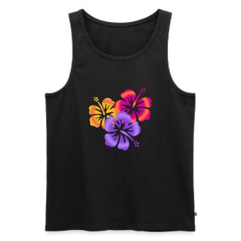 Hibiscus Drilling - Männer Premium Bio Tank Top - Schwarz - Vorne - AI Model Male 178 light (178cm)