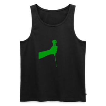 microphone (green) - Men's Premium Organic Tank Top - black - Front - AI Model Male 178 light (178cm)