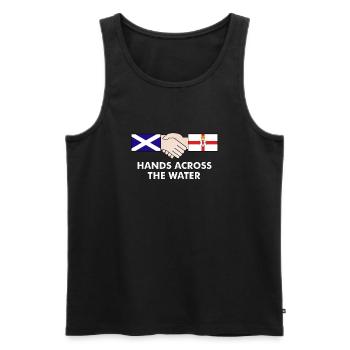 hands_across_copy - Men's Premium Organic Tank Top - black - Front - AI Model Male 178 light (178cm)