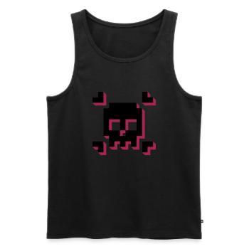pxl_Skull - Débardeur bio Premium Homme - noir - Devant - AI Model Male 178 light (178cm)