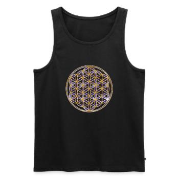 Flower of Life - Universe - Men's Premium Organic Tank Top - black - Front - AI Model Male 178 light (178cm)
