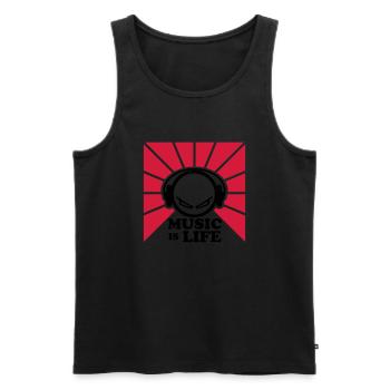 music - Männer Premium Bio Tank Top - Schwarz - Vorne - AI Model Male 178 light (178cm)