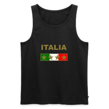 Italien Italy Gold Vier Sterne - Männer Premium Bio Tank Top - Schwarz - Vorne - AI Model Male 178 light (178cm)