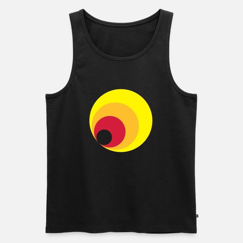 Retro Kreise - Männer Premium Bio Tank Top - Schwarz