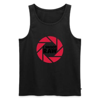 I shoot RAW - schwarz - Männer Premium Bio Tank Top - Schwarz - Vorne - AI Model Male 178 light (178cm)