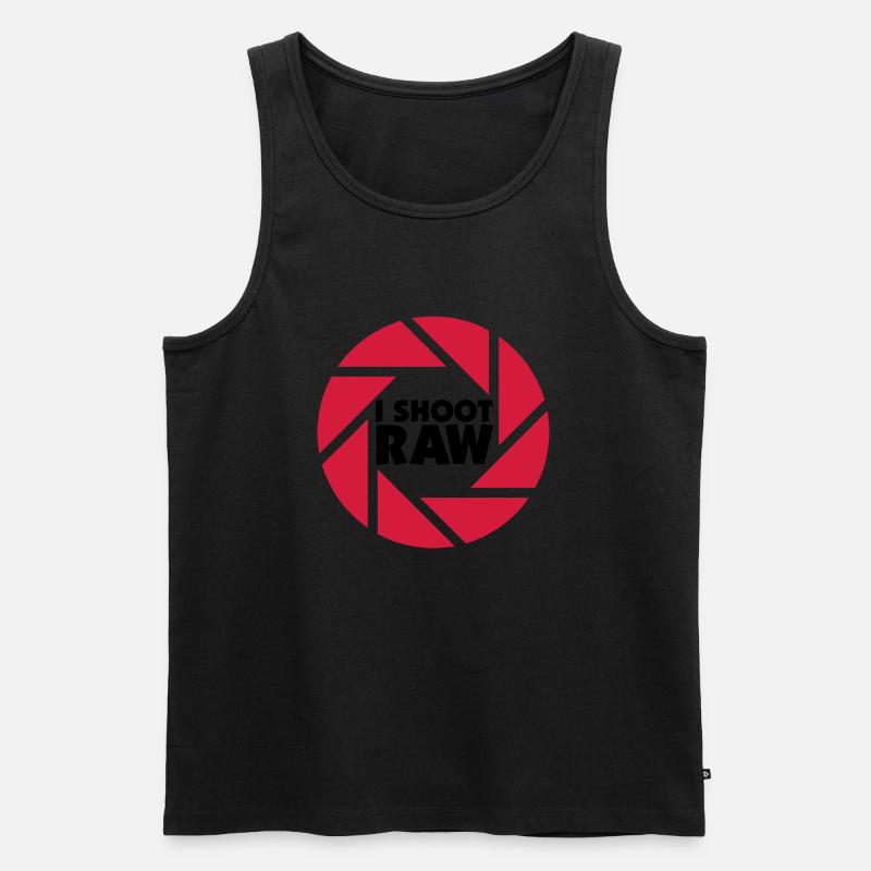 I shoot RAW - schwarz - Männer Premium Bio Tank Top - Schwarz