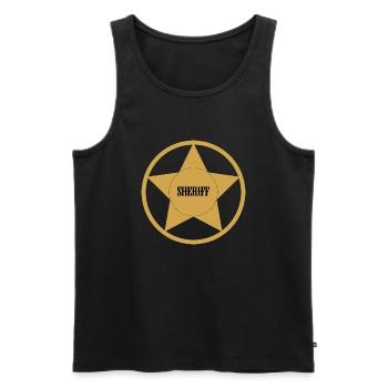 scheriff - Männer Premium Bio Tank Top - Schwarz - Vorne - AI Model Male 178 light (178cm)