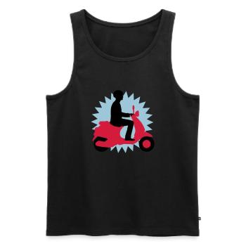vespa_3c - Männer Premium Bio Tank Top - Schwarz - Vorne - Michal (187cm)