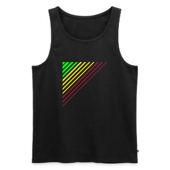 diagonal lines in colored - Men's Premium Organic Tank Top - black - Front - AI Model Male 178 light (178cm)