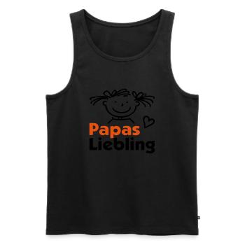 Papas Liebling mit Herz - Männer Premium Bio Tank Top - Schwarz - Vorne - Michal (187cm)