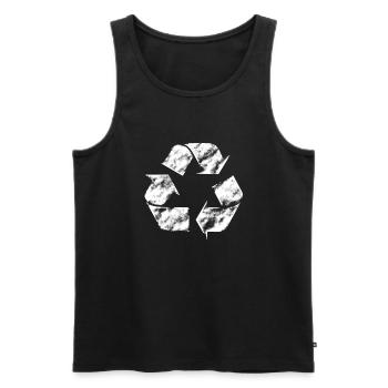 recycling arrow used - Männer Premium Bio Tank Top - Schwarz - Vorne - Michal (187cm)