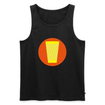 Apfelwein Glas _Geripptes - Männer Premium Bio Tank Top - Schwarz - Vorne - AI Model Male 178 light (178cm)