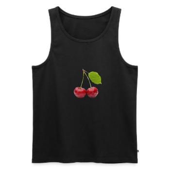 KIRSCHEN - Männer Premium Bio Tank Top - Schwarz - Vorne - Michal (187cm)