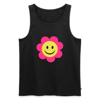 Blume - Männer Premium Bio Tank Top - Schwarz - Vorne - Michal (187cm)