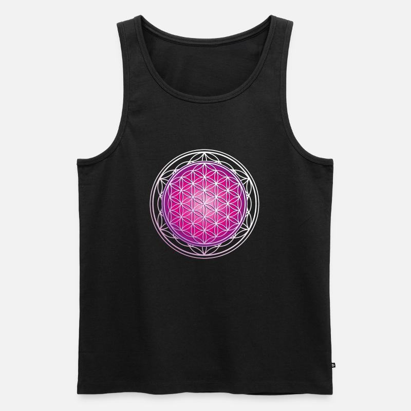 Blume des Lebens - Männer Premium Bio Tank Top - Schwarz