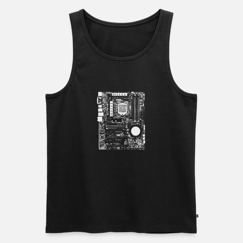Mainboard - Nerd & Geek Hardware - Männer Premium Bio Tank Top - Schwarz