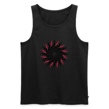 psychedelic_sun_201007_a_color - Men's Premium Organic Tank Top - black - Front - AI Model Male 178 light (178cm)