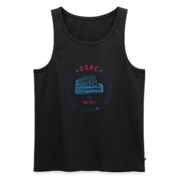 ROME - Männer Premium Bio Tank Top - Schwarz - Vorne - AI Model Male 178 light (178cm)
