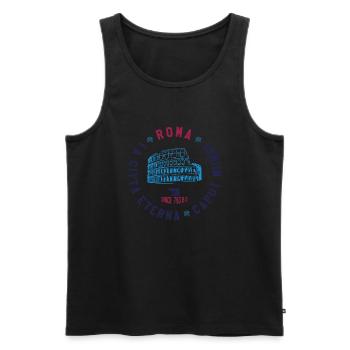 ROMA - Männer Premium Bio Tank Top - Schwarz - Vorne - Michal (187cm)
