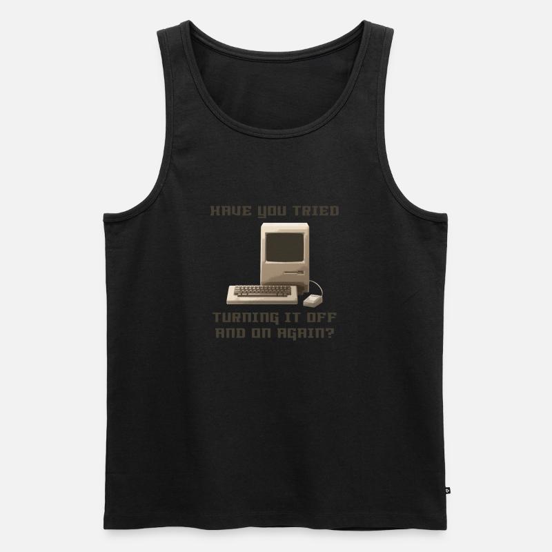 Computer off and on again - Männer Premium Bio Tank Top - Schwarz
