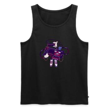 MASTER SYSTEM - Débardeur bio Premium Homme - noir - Devant - Michal (187cm)