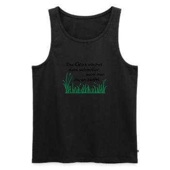 Das Gras wächst nicht schneller - Männer Premium Bio Tank Top - Schwarz - Vorne - AI Model Male 178 light (178cm)