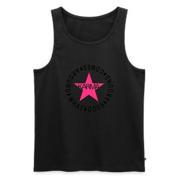 What goes around comes around 2C - Männer Premium Bio Tank Top - Schwarz - Vorne - AI Model Male 178 light (178cm)