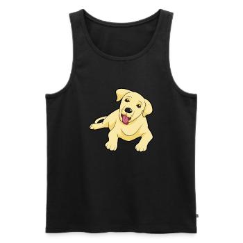 Golden Labrador - Men's Premium Organic Tank Top - black - Front - Michal (187cm)