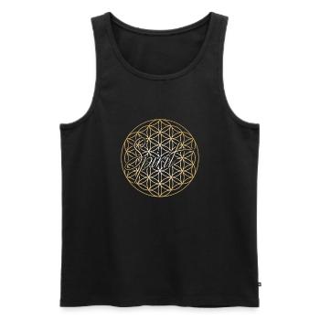 Spirit - Blume des Lebens - Männer Premium Bio Tank Top - Schwarz - Vorne - AI Model Male 178 light (178cm)