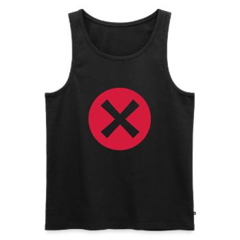 Checkmark Cross - Men's Premium Organic Tank Top - black - Front - AI Model Male 178 light (178cm)