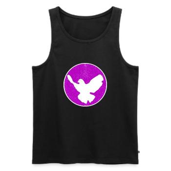Dove of Peace - purple - Männer Premium Bio Tank Top - Schwarz - Vorne - Michal (187cm)