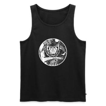 Eule Baum Mond Fledermaus - Männer Premium Bio Tank Top - Schwarz - Vorne - Michal (187cm)
