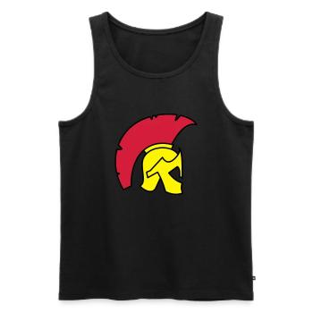 Spartan Helmet - Men's Premium Organic Tank Top - black - Front - AI Model Male 178 light (178cm)