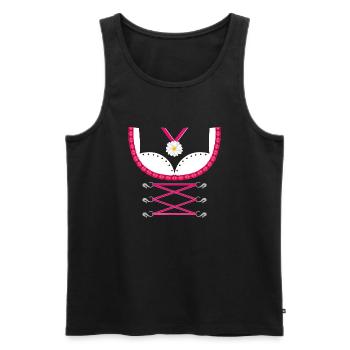 Dirndl Pink - Männer Premium Bio Tank Top - Schwarz - Vorne - AI Model Male 178 light (178cm)