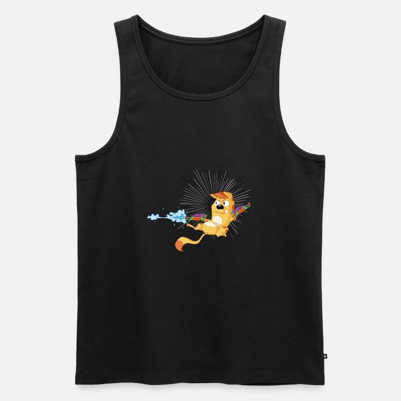 Team Cats Shootout - Männer Premium Bio Tank Top - Schwarz