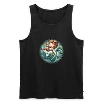 Meerjungfrau - Männer Premium Bio Tank Top - Schwarz - Vorne - AI Model Male 178 light (178cm)