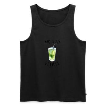 MOJITO PLEASE - Débardeur bio Premium Homme - noir - Devant - Michal (187cm)