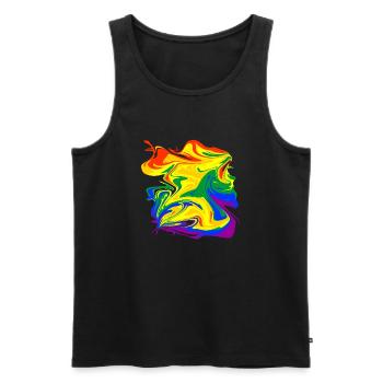 rainbow mess - Männer Premium Bio Tank Top - Schwarz - Vorne - Michal (187cm)