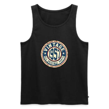 Vintage 1957 - Männer Premium Bio Tank Top - Schwarz - Vorne - Michal (187cm)