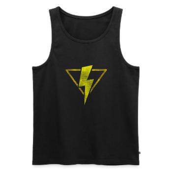 teamgelb - Männer Premium Bio Tank Top - Schwarz - Vorne - Michal (187cm)