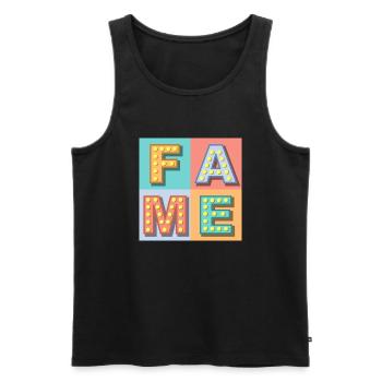 Fame - Männer Premium Bio Tank Top - Schwarz - Vorne - AI Model Male 178 light (178cm)