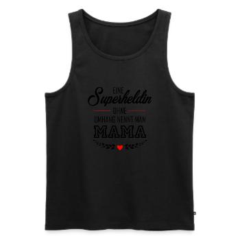 SUPERHELDIN MAMA - Männer Premium Bio Tank Top - Schwarz - Vorne - Michal (187cm)