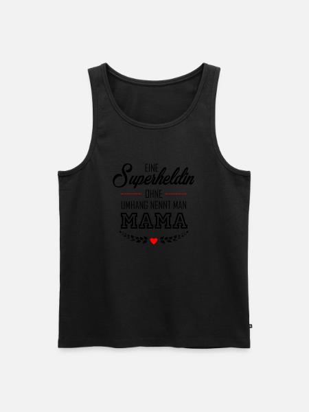 SUPERHELDIN MAMA - Männer Premium Bio Tank Top - Schwarz