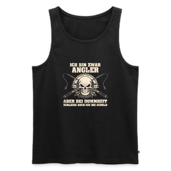 Angeln und Geduld - Männer Premium Bio Tank Top - Schwarz - Vorne - Michal (187cm)