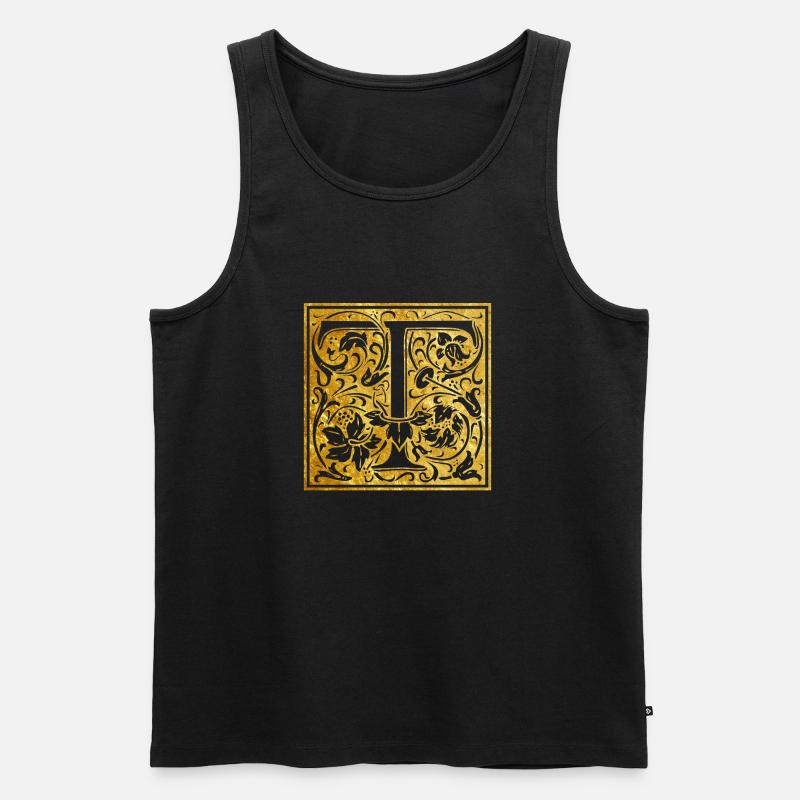 Initials-T - Männer Premium Bio Tank Top - Schwarz