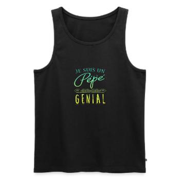 pépé génial - Débardeur bio Premium Homme - noir - Devant - Michal (187cm)