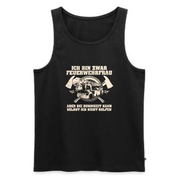 Feuerwehrfrau - helfen - Männer Premium Bio Tank Top - Schwarz - Vorne - AI Model Male 178 light (178cm)