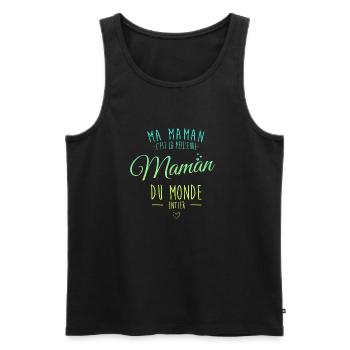 Meilleur maman du monde entier - Débardeur bio Premium Homme - noir - Devant - Michal (187cm)