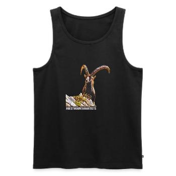 Steinbock - Männer Premium Bio Tank Top - Schwarz - Vorne - AI Model Male 178 light (178cm)